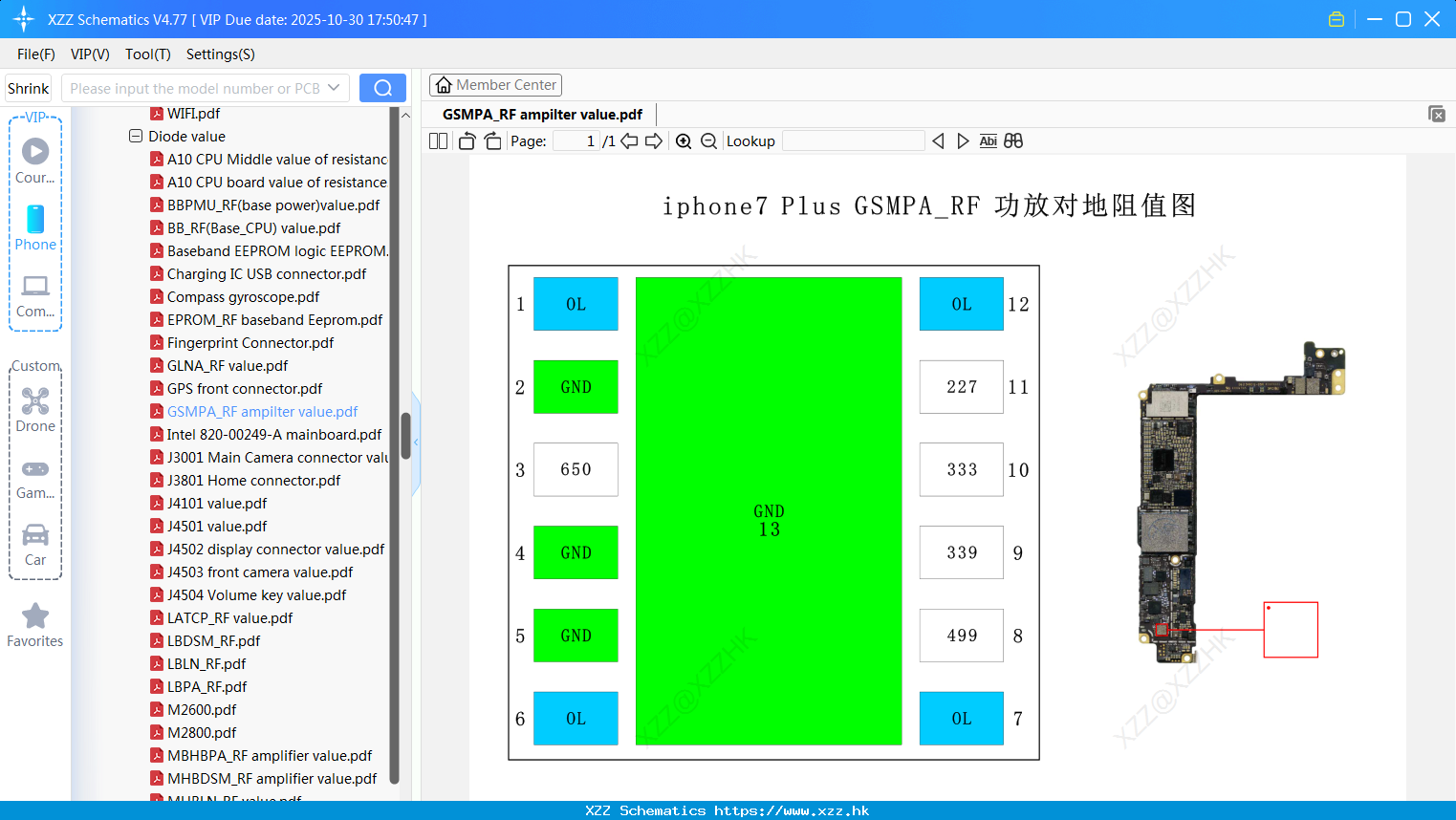 IPhone GSMPA_RF Ampilter Value
